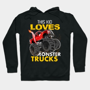 youth,this kid loves monster trucks Hoodie